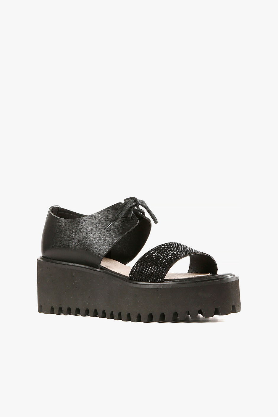 LP MINDIL SANDAL IN BLACK LAMBSKIN main image 0